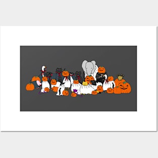 Halloween Animals and Horror Pumpkins Posters and Art